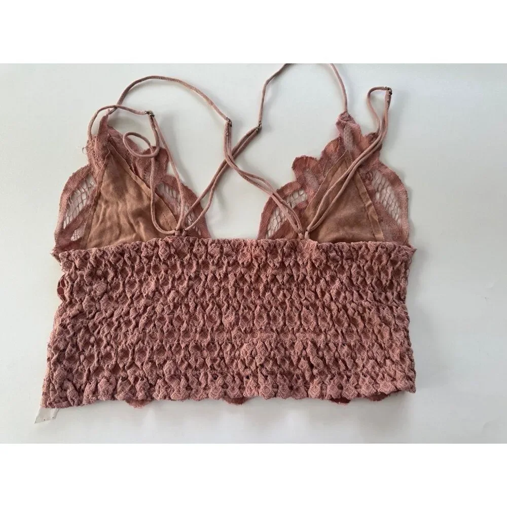 Free People Adella Lace Bralette Mauve Pink Women's Medium